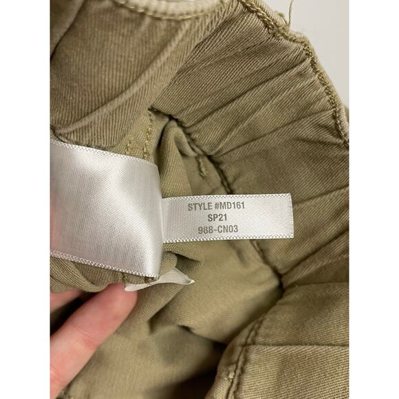 Madewell Pull-on Relaxed Pants ash green high rise tie waist size small - Picture 7 of 7